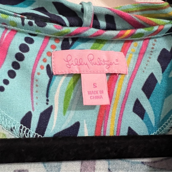 Lilly Pulitzer Light Blue Sheath Dress Size S Midi Multicolor Resort Tropical - Picture 3 of 6